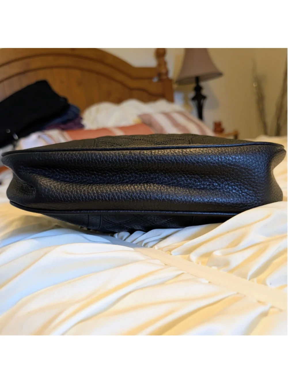 Y2K Quilted Leather Chain Shoulder Bag Black Gold Hardware Designer Inspired